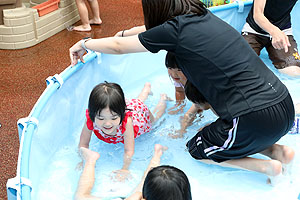 プール活動　たのしかったね‼　　うさぎ・りす・ことり