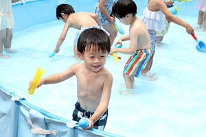 プール活動　たのしかったね‼　　こあら・ぱんだ・きりん