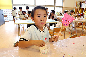 チョコバナナの制作　すみれ