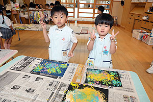 花火・ヨーヨーの制作　きりん