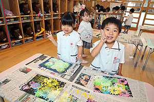 花火・ヨーヨーの制作　きりん