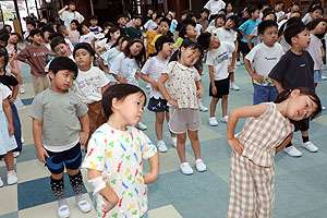 年長お泊り保育2.　バナナ君体操　ー２日目－