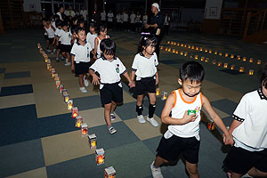 年長お泊り保育５・ランタン・キャンプファイヤー・花火大会