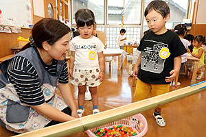 朝の自由遊び　あひる