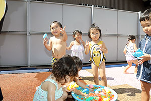 水遊び　気持ち良かったね！　あひる