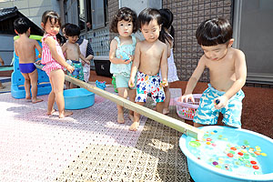 水遊び　気持ち良かったね！　あひる