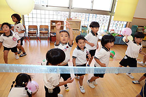 風船投げゲーム　楽しかったね　ばら