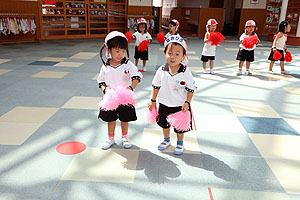 運動会のリズム活動　うさぎ・りす・ことり