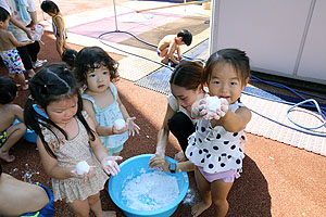 片栗粉遊び　楽しかったね　あひる