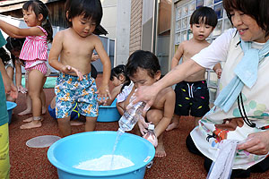 片栗粉遊び　楽しかったね　あひる