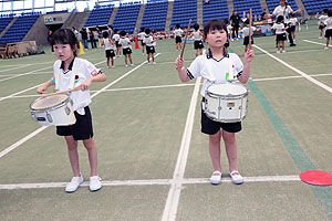 運動会予行１　　年長組　鼓笛・A・B