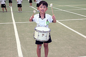 運動会予行１　　年長組　鼓笛・A・B