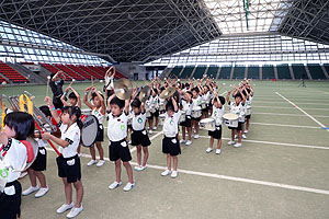 運動会予行１　　年長組　鼓笛・A・B