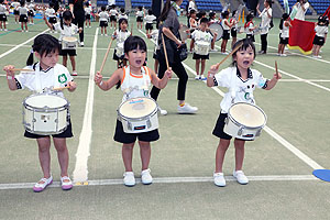 運動会予行１　　年長組　鼓笛・A・B