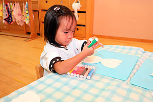 運動会の招待状の制作　りす