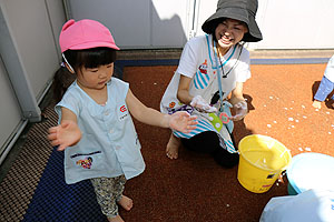 泡遊びたのしかったね　ひよこ