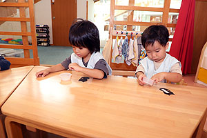 制作活動の様子　あひる