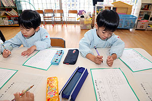 習字教室がありました　年長組