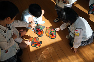 雪だるまの制作　ひまわり