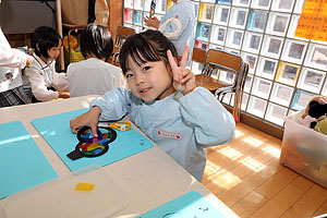 雪だるまの制作　ひまわり