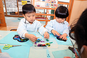 雪だるまの制作　ひまわり