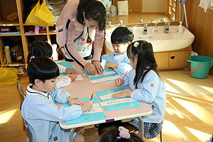 書初め大会　がんばったね！　年中組