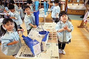 作品展の制作活動　きりん