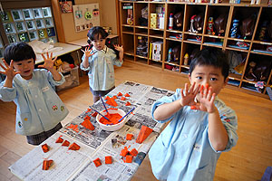 作品展の制作活動　きりん