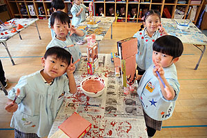 作品展の制作活動　きりん