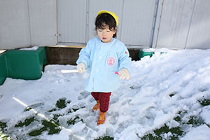 雪遊び楽しかったね　ひよこ・あひる