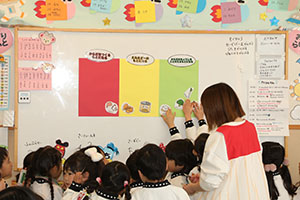 作品展　給食試食会 　　年中組　ー1日目ー
