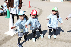 リレーとたまご運びリレー楽しかったね　りす・こあら・ことり