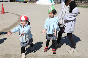 リレーとたまご運びリレー楽しかったね　りす・こあら・ことり