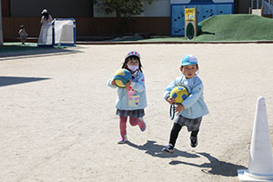 リレーとたまご運びリレー楽しかったね　りす・こあら・ことり