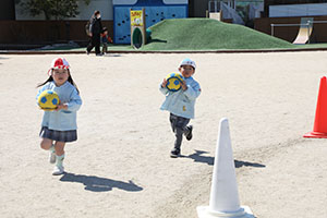 リレーとたまご運びリレー楽しかったね　りす・こあら・ことり