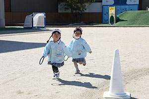 リレーとたまご運びリレー楽しかったね　りす・こあら・ことり