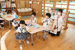 入園1日目の様子です　年少組