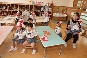 入園1日目の様子です　年少組