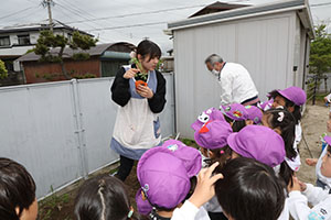 エンゼル畑に野菜の苗を植えました　年長組