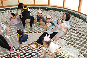 ネット遊具で遊んだよ　ひよこ