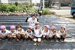 エンゼル自然体験農園で芋苗植え　年長　NO.2