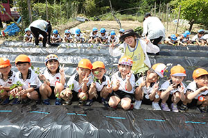 エンゼル自然体験農園で芋苗植え　年長　NO.1