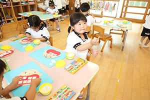 歯磨きの制作　きりん