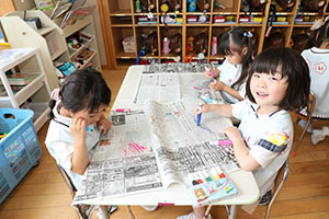 あじさいの制作　ーにじみ絵ー　C