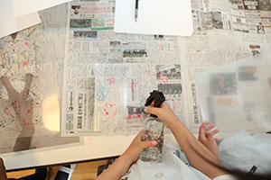 あじさいの制作　ーにじみ絵ー　C