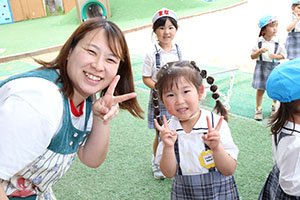 シャボン玉で遊びました　さくら・ひまわり