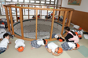避難訓練がありました　ー地震の場合ー