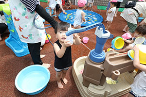 水遊び楽しかったね　ぺんぎん・ひよこ