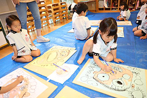 絵画教室　素敵なお父さんが描けました　　こあら・ぱんだ・きりん