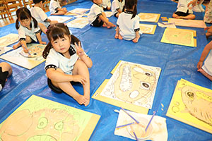 絵画教室　素敵なお父さんが描けました　　こあら・ぱんだ・きりん